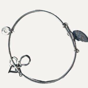 Silver-Tone Handcuff Charm Bangle Bracelet – Adjustable
